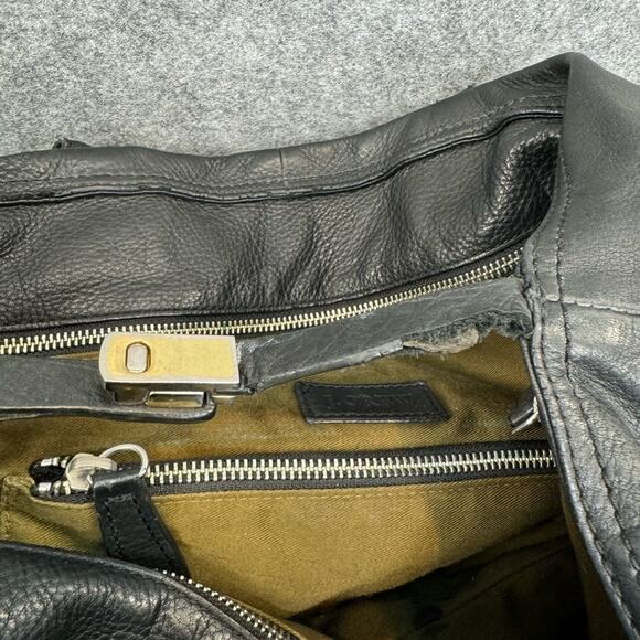 J. CREW Tote Marlowe Black Leather Shoulder Satchel Bag - Picture 6 of 11